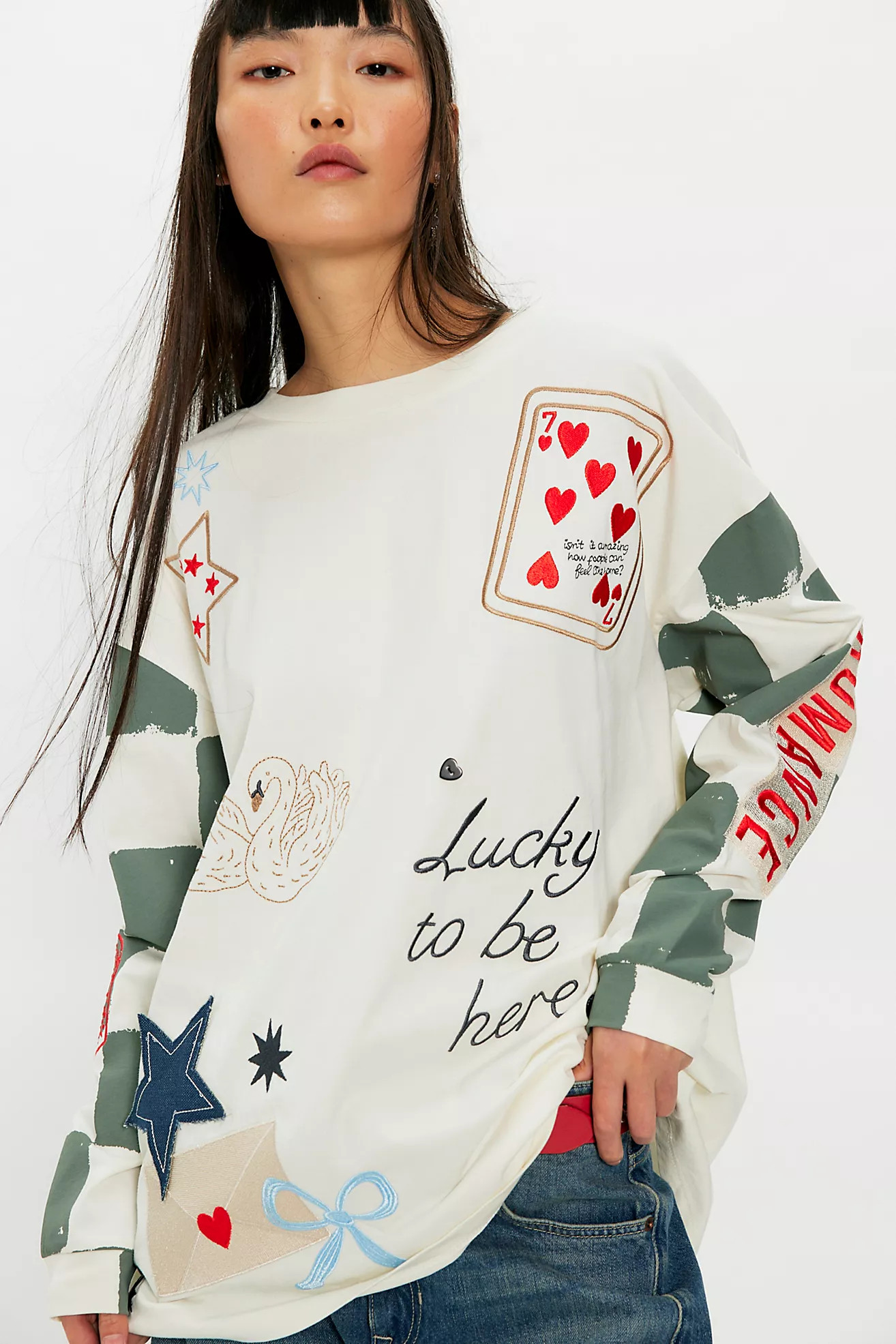 Denim And Bone Scrapbook Doodles Long Sleeve Top | Free People (Global - UK&FR Excluded)