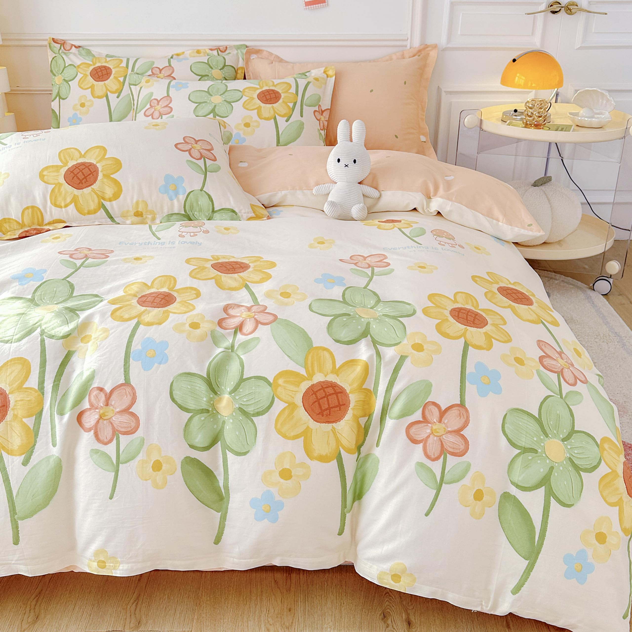 MorroMorn Twin Duvet Cover Cotton, 3 PCS Bed Set Floral Bedding Sets, 1 Comforter Cover 2 Pillow ... | Amazon (US)