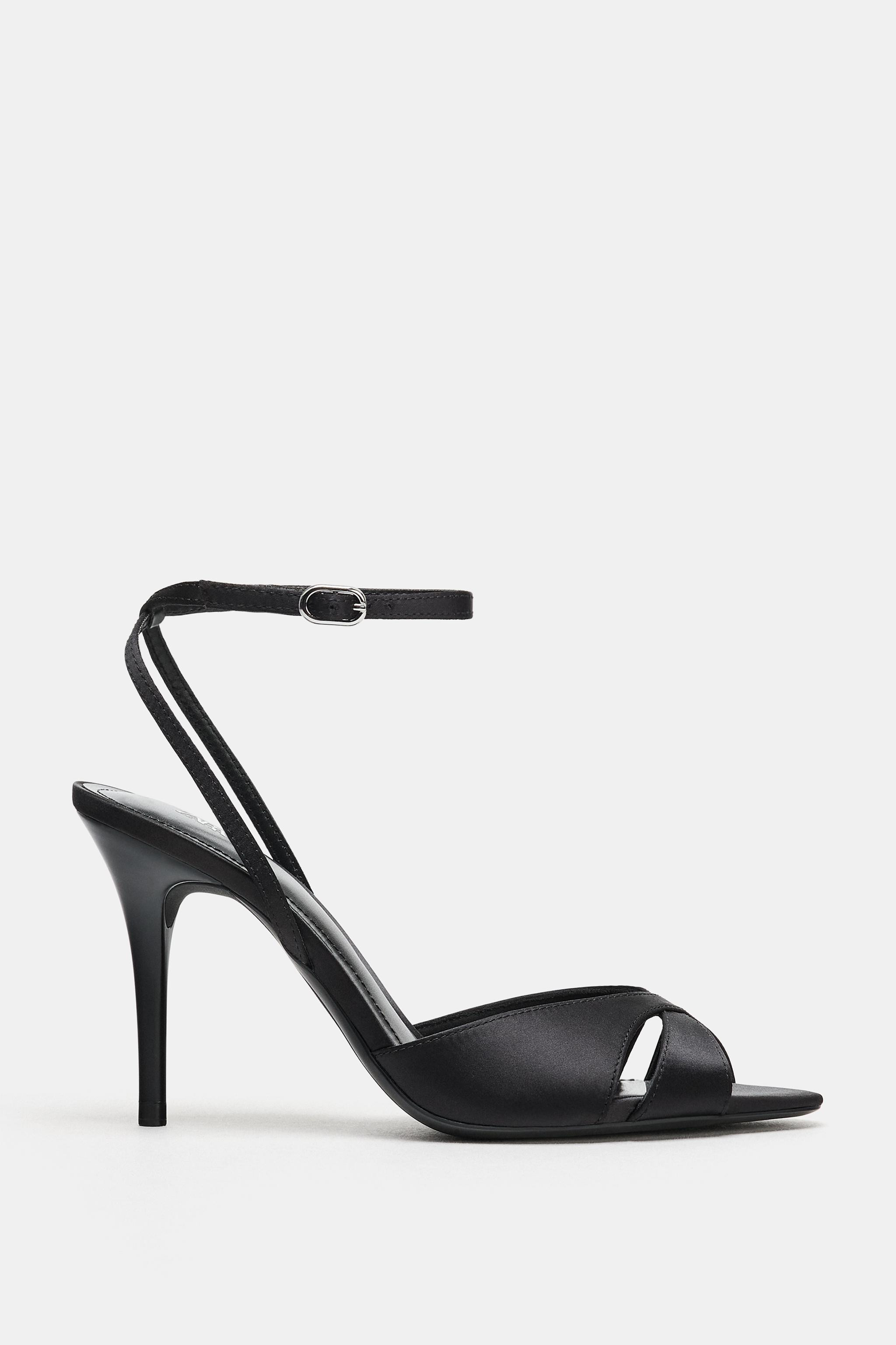 SATIN EFFECT HEELED SANDALS | Zara US