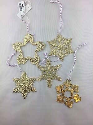 Free People Etched Snowflake Ornaments Set of 5 Holiday Christmas Ornaments   | eBay | eBay US