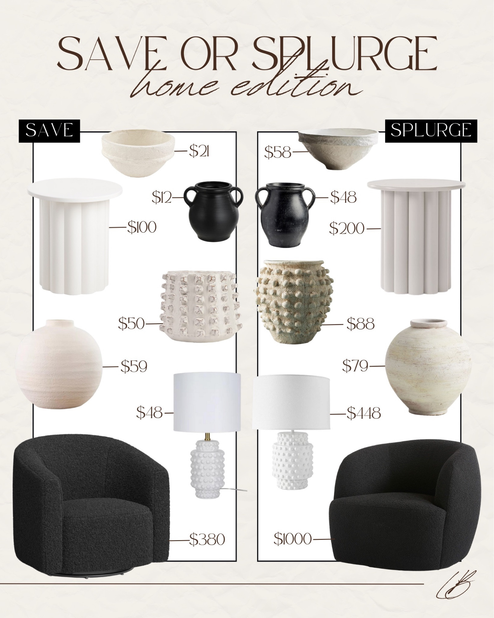 Save or splurge on designer home finds! These look for less pieces are so good & such good quality! 

Lee Anne Benjamin 🤍

#LTKFind #LTKhome #LTKstyletip