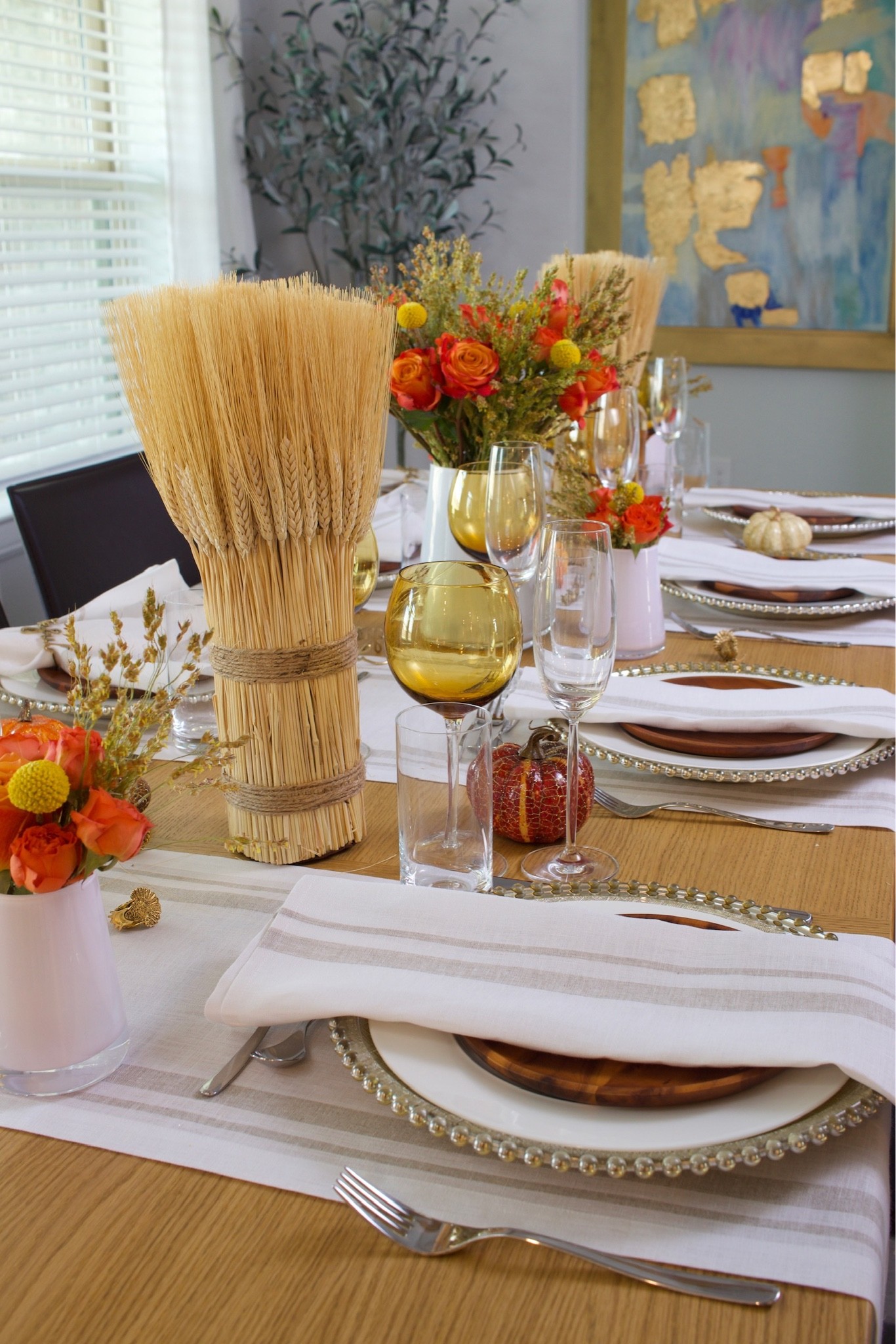 Thanksgiving Table. Tablesetting. Bunch Centerpiece. Flowers arrangements. Table runners. Napkins. Place card holder. Wine glasses. Pottery Barn. Amazon. Villeroy. Crate and Barrel. 

#LTKSeasonal #LTKsalealert #LTKhome
