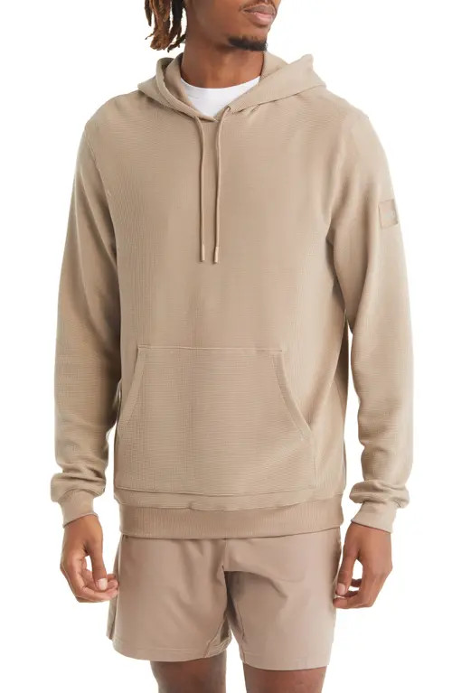 Alo Men's Micro Waffle Fast Break Hoodie in Gravel at Nordstrom, Size X-Large | Nordstrom