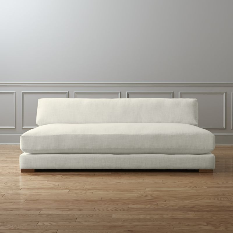 Piazza White Armless Sofa + Reviews | CB2 | CB2