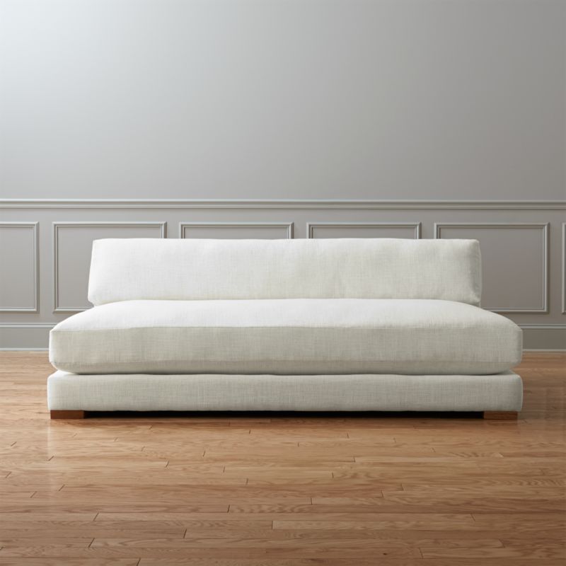 Piazza White Armless Sofa + Reviews | CB2 | CB2