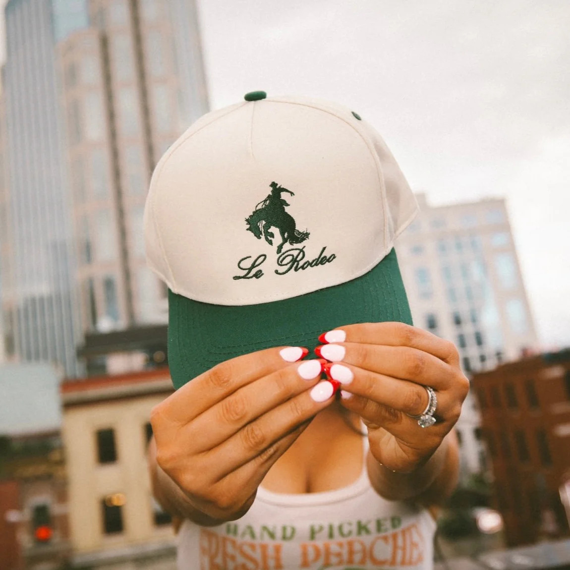 Le Rodeo w Horse - Green Vintage Trucker Hat - PREORDER | KenzKustomz