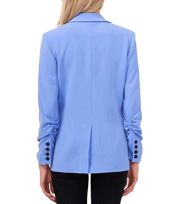 Twill Long Sleeve Notch Lapel One Button Blazer | Dillard's