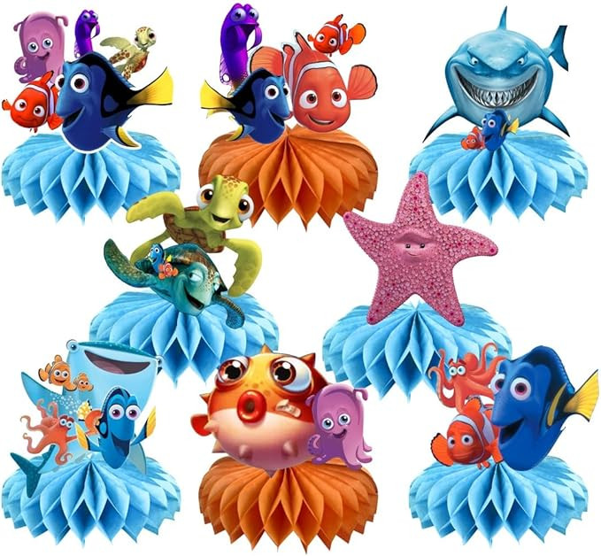 8Pcs Finding Nemo Table Centerpieces Birthday Party Supplies Double Side Table Decorations for Ki... | Amazon (US)