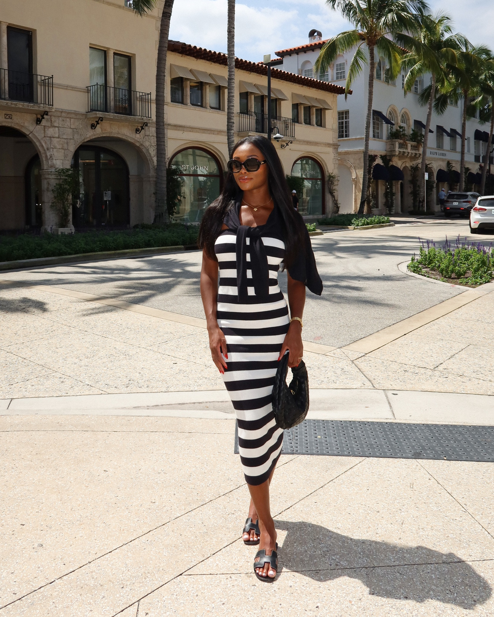 Palm beach outfit of the day 🖤

Palm beach style, striped dress, midi dress, black cardigan, oran sandals, summer style, J.Crew cardigan, sweater dress, neutral style, black and white dress 

#LTKstyletip #LTKshoecrush #LTKSeasonal
