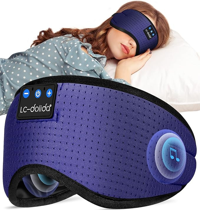 LC-dolida Sleep Headphones, 3D Sleep Mask Bluetooth Wireless Music Eye Mask, Sleeping Headphones ... | Amazon (US)
