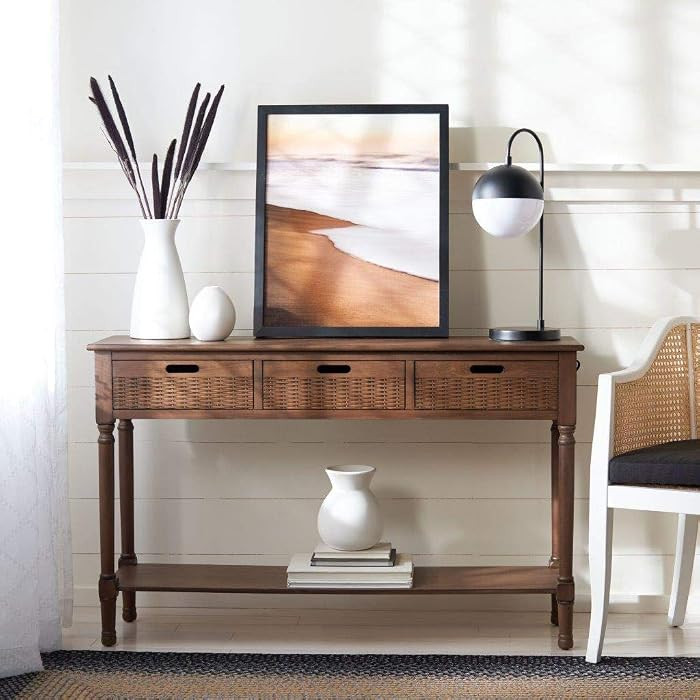 Safavieh Home Collection Landers Brown 3-Drawer Console Table CNS5711C | Amazon (US)