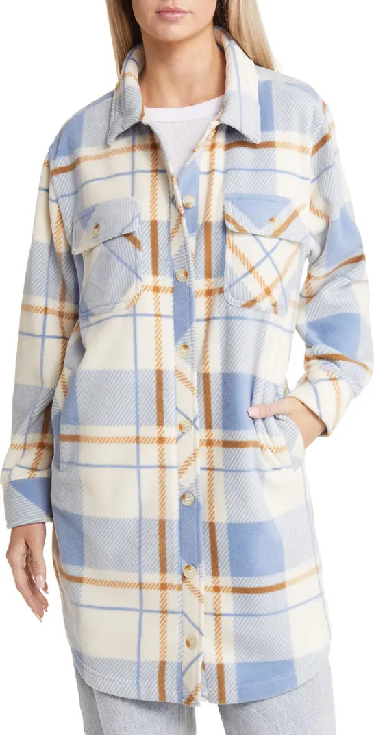 Plaid Long Polar Fleece Shacket | Nordstrom