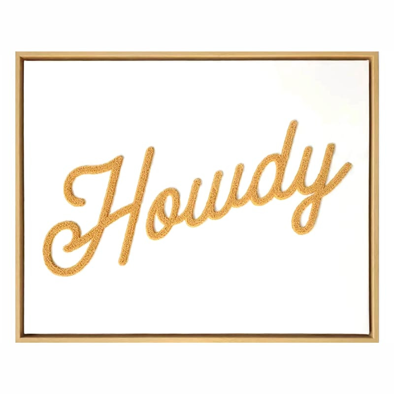 Howdy Embroidery Canvas Wall Art, 16x20 | At Home
