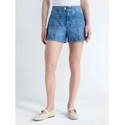 Free Assembly Women's Patch Pocket Denim Shorts, 3" Inseam, Sizes 0-18 | Walmart (US)
