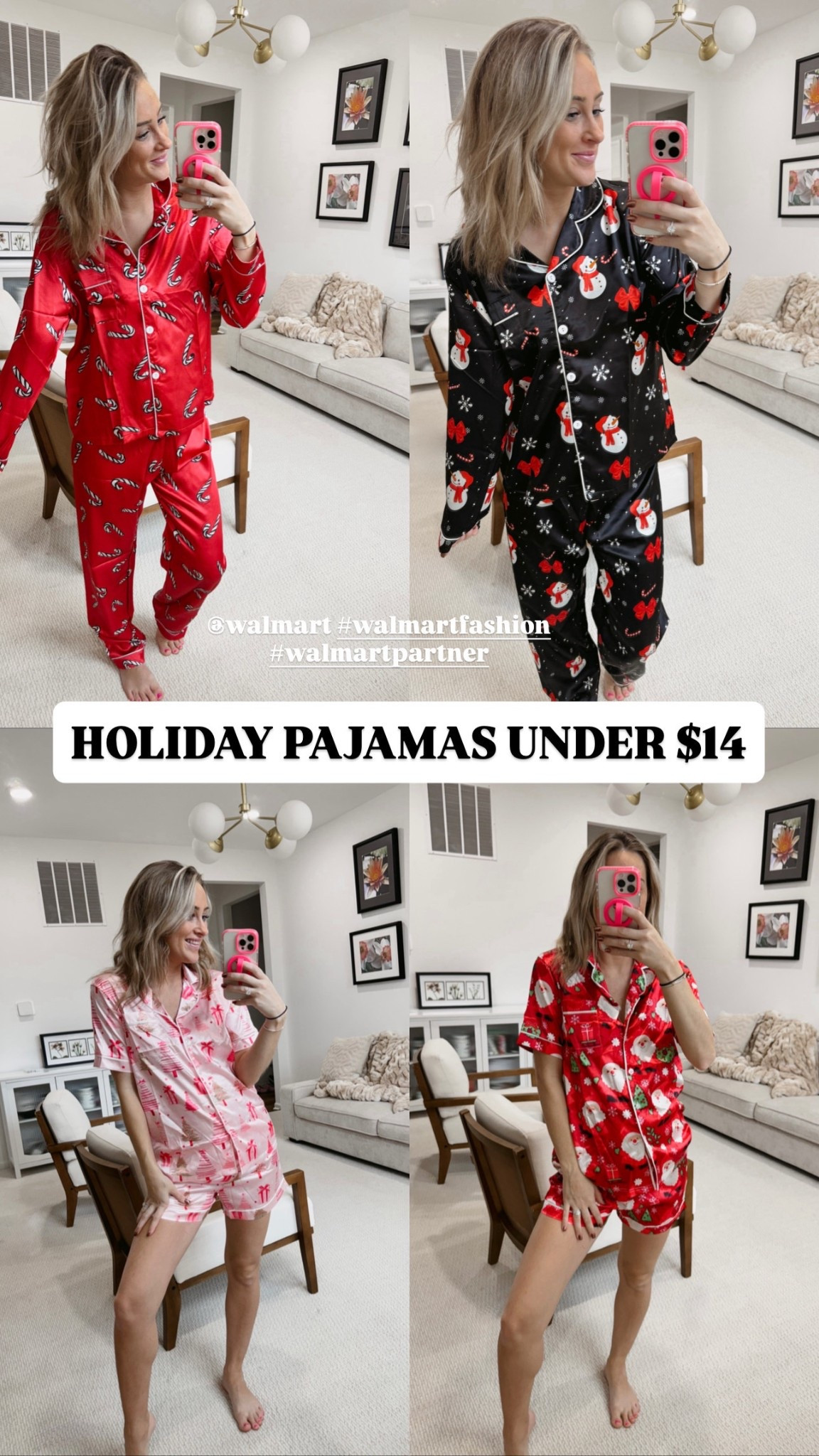 Cozy, cute, and ready for the holidays! These Walmart holiday pajamas for women are perfect for lounging, gifting, or matching with the family! #walmartfinds #holidaystyle