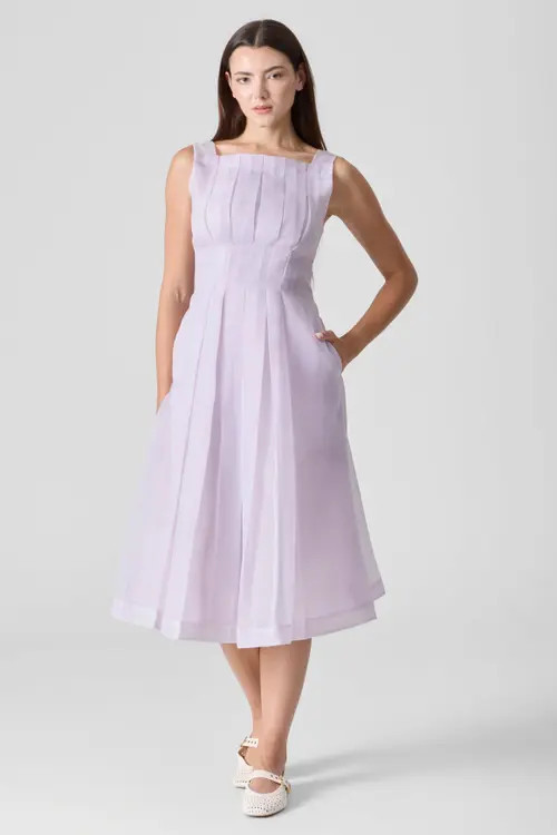 Le Fafo Pleated Midi Dress in Lavender at Nordstrom, Size Medium | Nordstrom