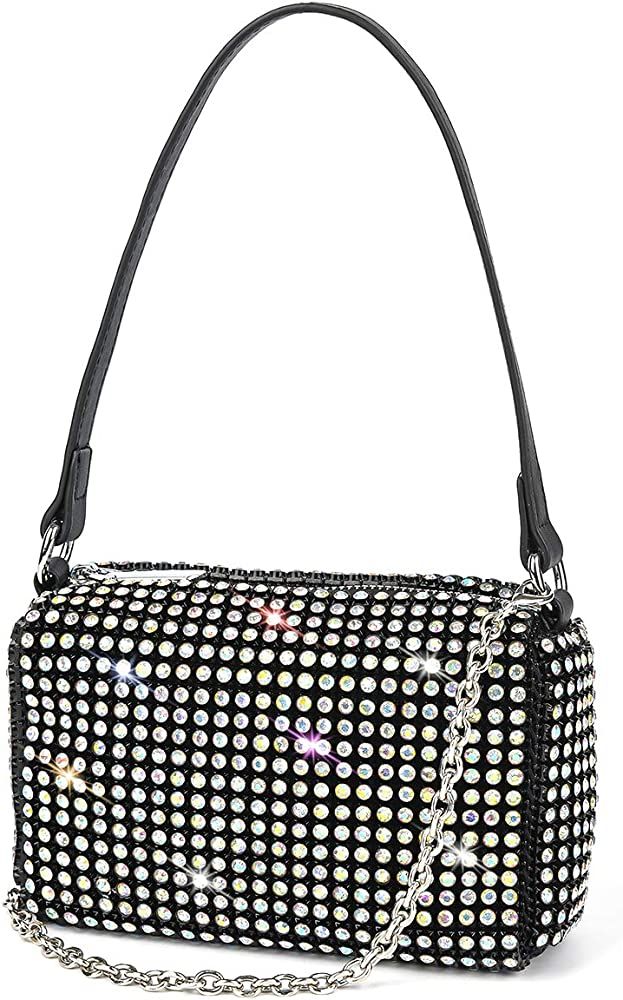 Bling Bling Crystals Evening Clutch Bag for Women Girls Sparkling Crossbody Bag Wedding Prom Party C | Amazon (US)