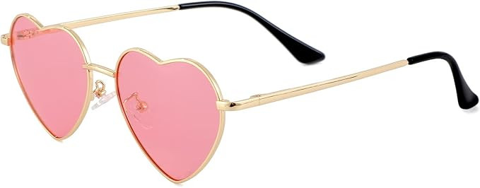 Eylrim Polarized Heart Shape Sunglasses for Women Cute Metal Frame Love Glasses 100% UV Protectio... | Amazon (US)