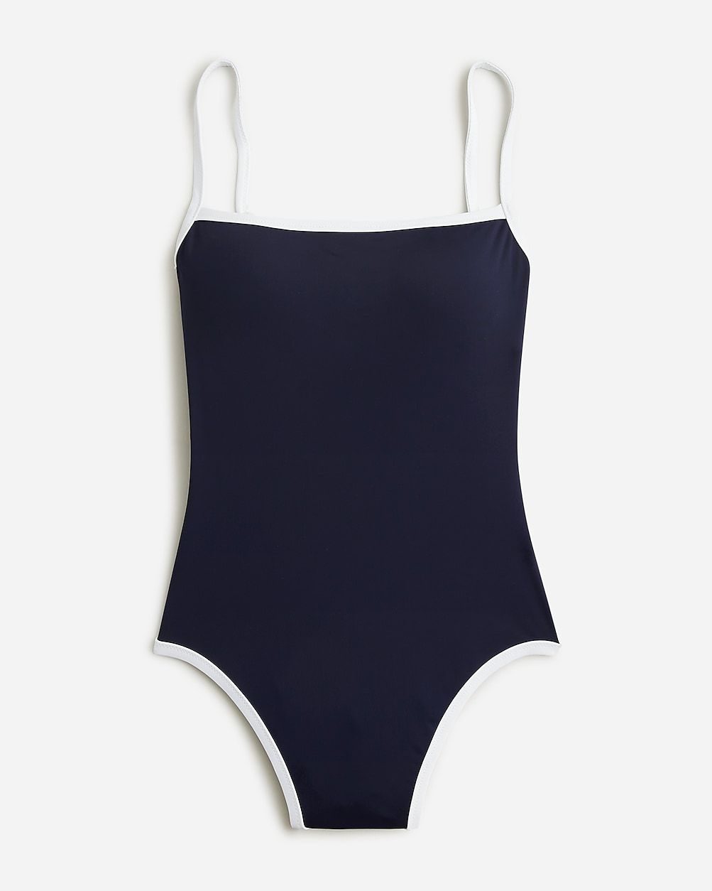 Squareneck one-piece swimsuit with contrast trim | J.Crew US