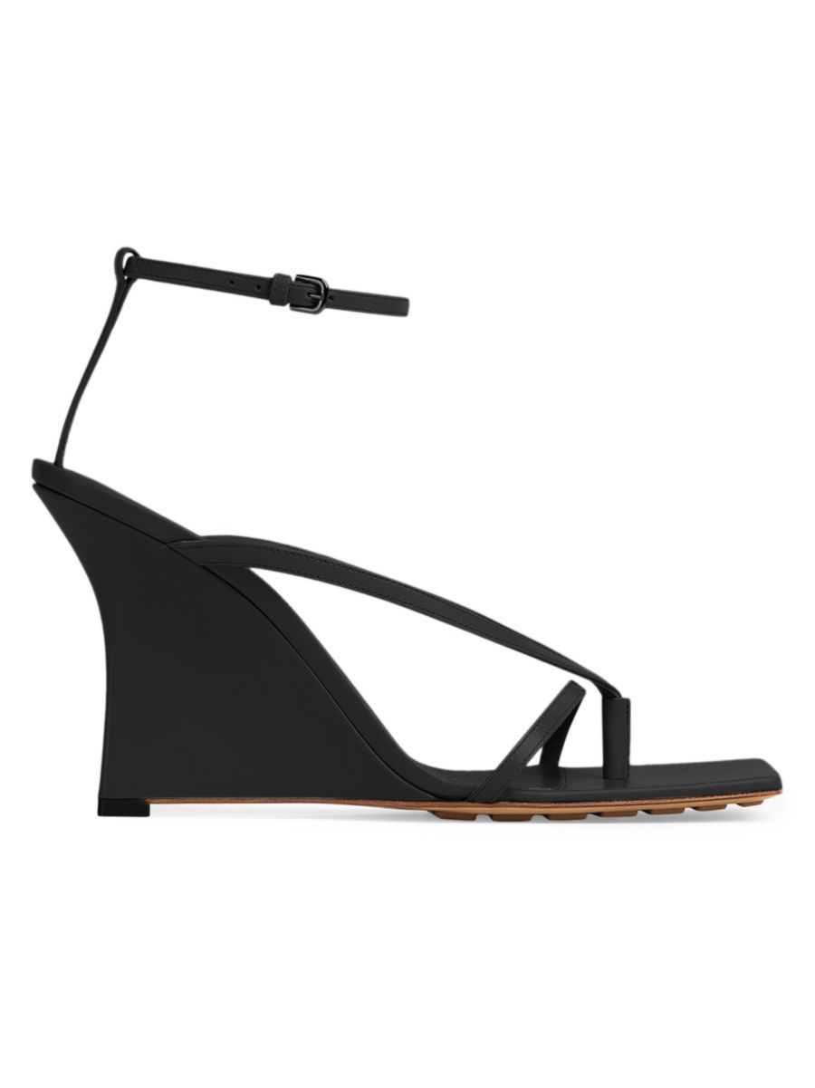Bottega Veneta Stretch 90 Leather Wedge-Heel Sandals | Saks Fifth Avenue