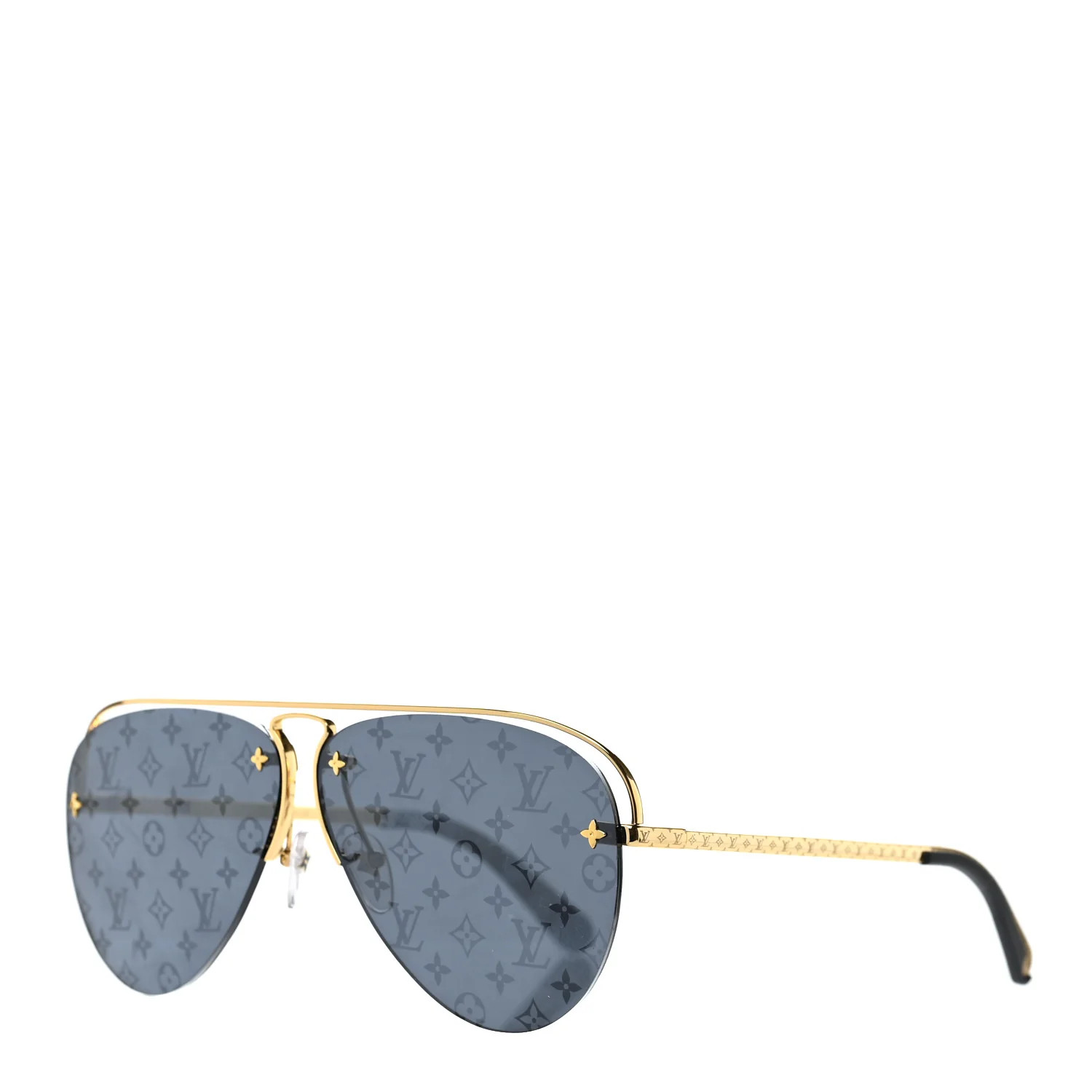 LOUIS VUITTON Metal Monogram Grease Sunglasses Z1172W Gold | FASHIONPHILE (US)