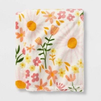 Floral Easter Throw Blanket Cream - Spritz™ | Target