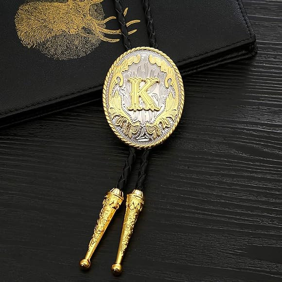 HUABOLA CALYN Bolo tie for Men Western Cowboy Leather Necktie Initial Letter ABCDJMR to Y Bolo ties for Women (K) | Amazon (US)