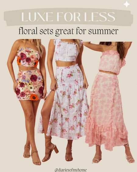 Luxe for Less! Floral sets for summer time 💕

#sets #skirt #matchingset #top #floral #dressy #forher #summeroutfits 

#LTKSeasonal #LTKParties #LTKStyleTip