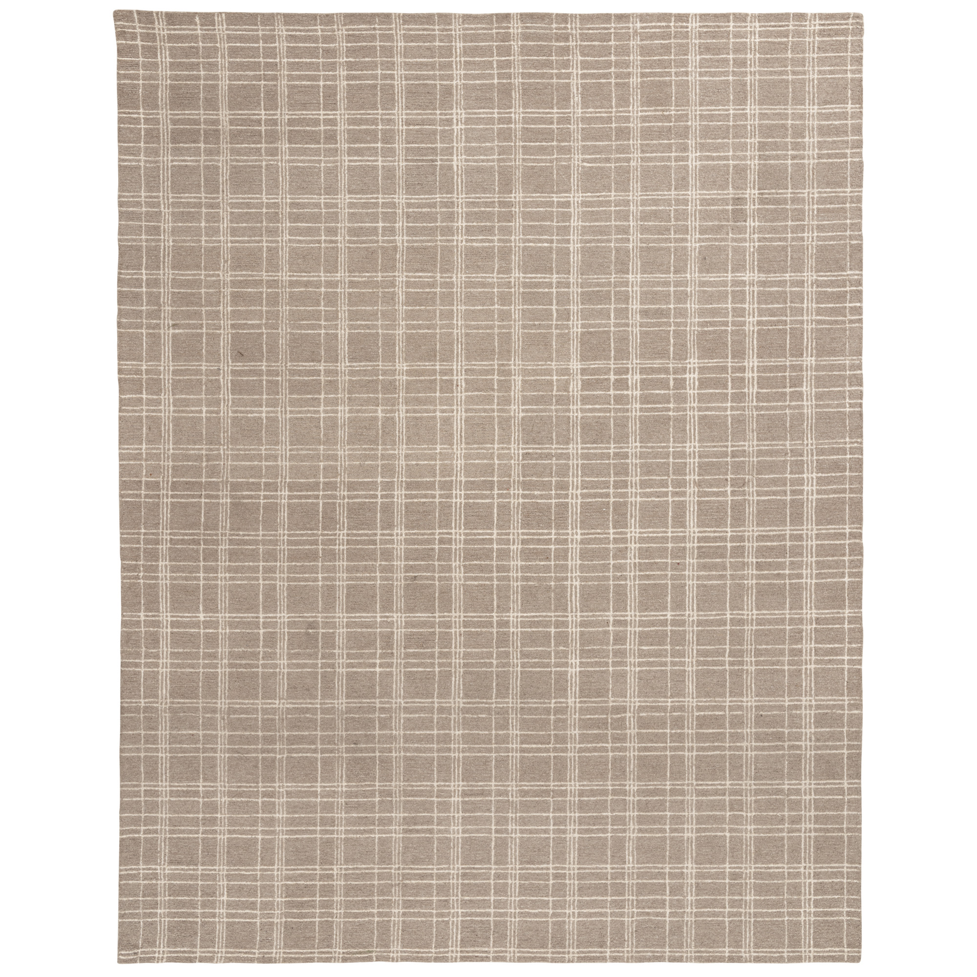 Better Homes & Gardens 7'10"x9'10" Beige Plaid Wool Indoor Area Rug - Walmart.com | Walmart (US)