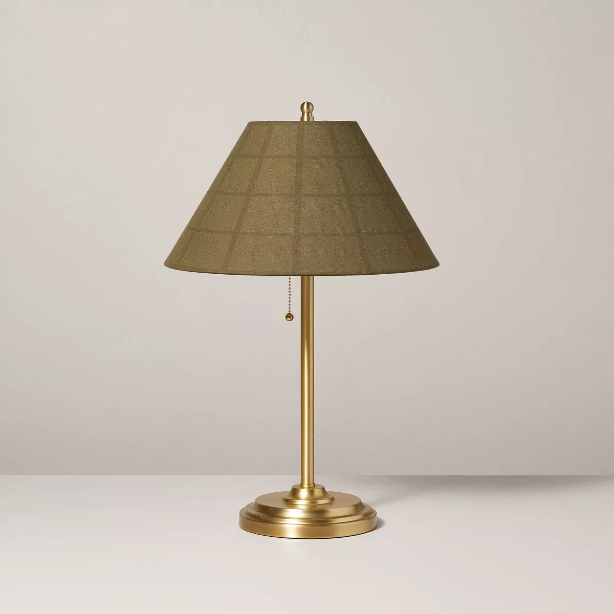 23" Plaid Shade Metal Table Lamp Brass/Green - Hearth & Hand™ with Magnolia | Target