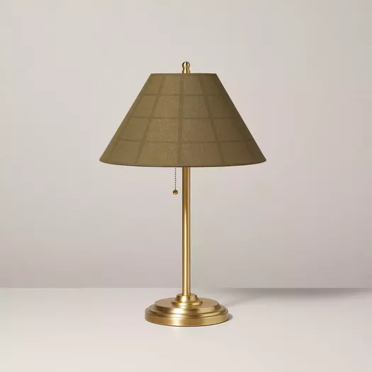 Pleated Shade Metal Floor Lamp Cream/Brass (Includes LED Light Bulb) -  Hearth & Hand™ with Magnolia