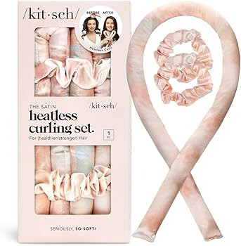 Kitsch Satin Heatless Curling Set - Overnight Hair Curlers to Sleep in, Heatless Curls, Heatless ... | Amazon (US)