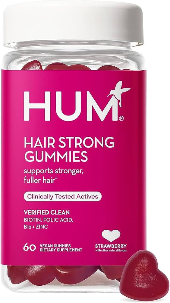 HUM Hair Strong - Daily Gummies with Biotin to Improve Hair Growth - Fo Ti, Folic Acid, Zinc, Vit... | Amazon (US)