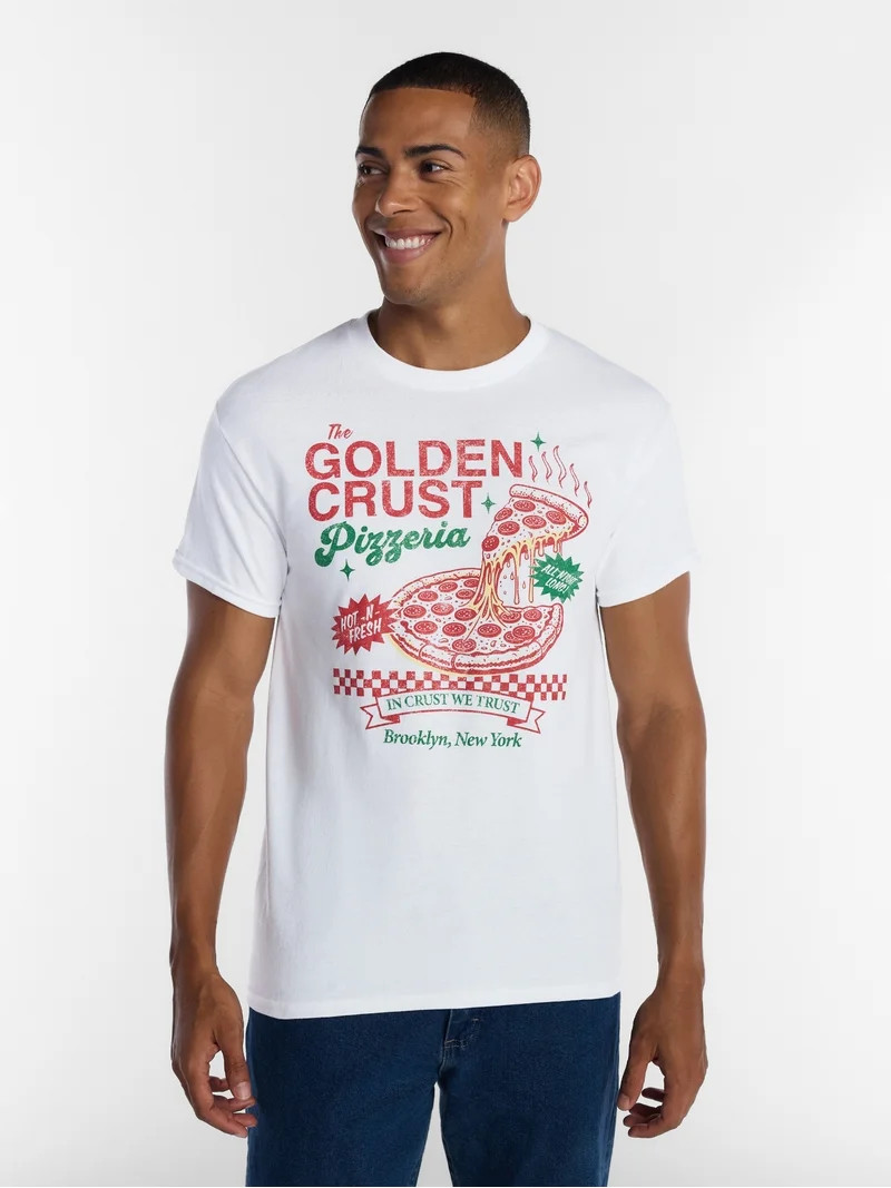 Humor Men's and Big Men's Golden Crust Pizzeria Graphic Tee, Size S-3XL | Walmart (US)