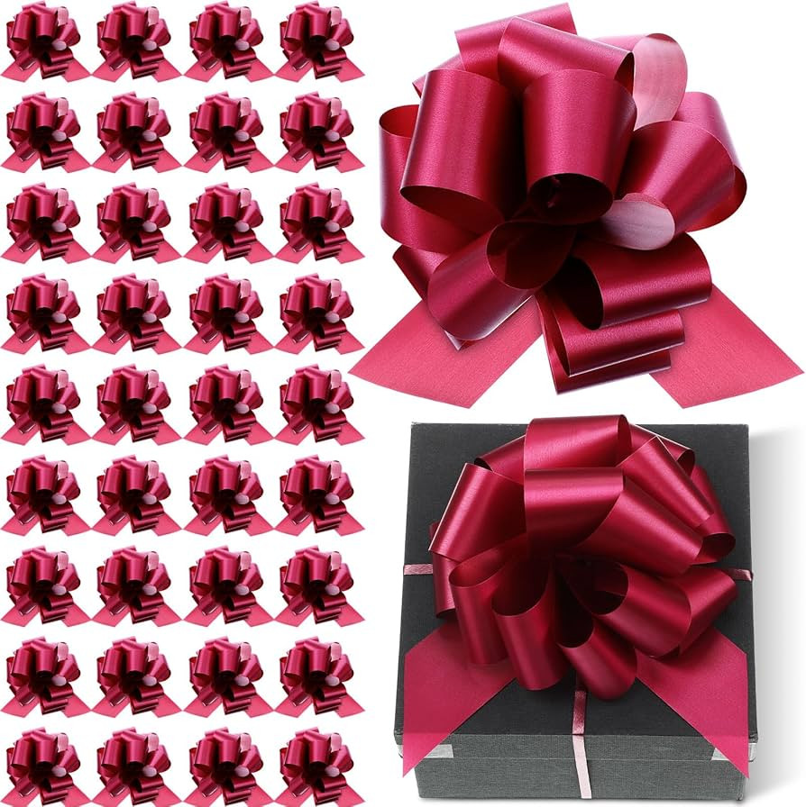 WILLBOND 64 Pcs 6 Inch Christmas Pull Bows Bulk for Gift Wrapping Large Gift Bow with Ribbon Asso... | Amazon (US)