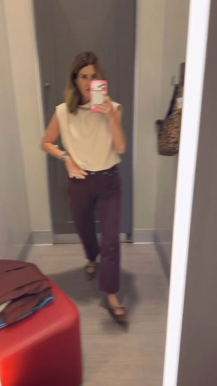 Cannot get over the fit of these mid rise  boyfriend jeans. I’m 5’7 wearing a size 4 in the burgundy. Other colors a available

#LTKOver40