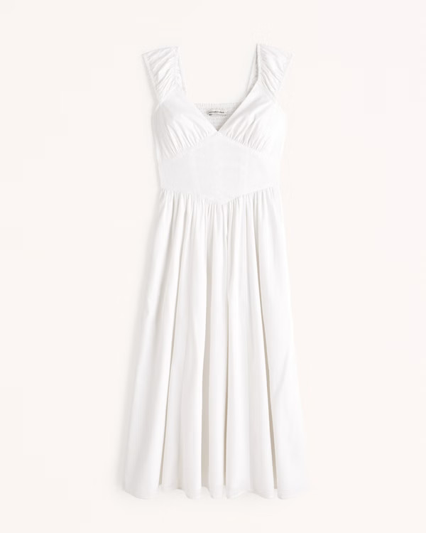 Cap Sleeve Corset Midi Dress | Abercrombie & Fitch (US)