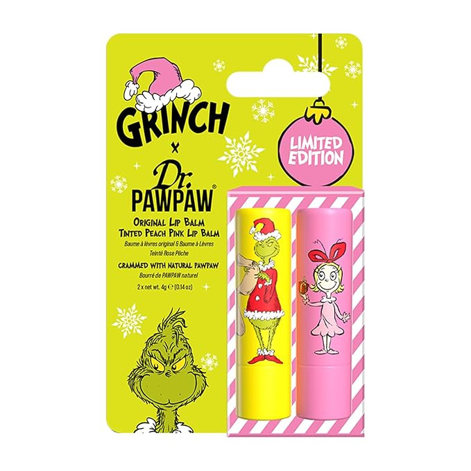 Dr. PawPaw The Grinch Set - Peach Pink and Original - Natural Lip Balm with Aloe Vera - Gluten Fr... | Amazon (US)