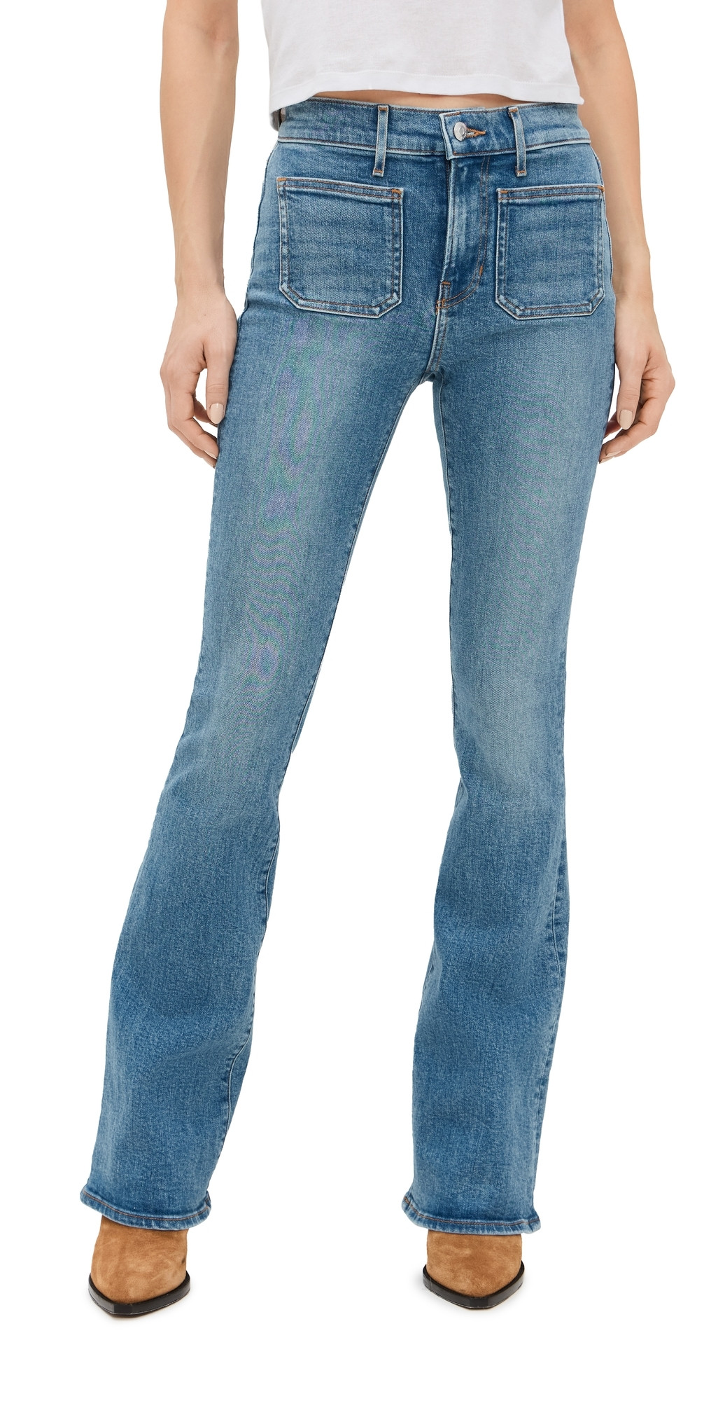 Veronica Beard Jean Beverly Skinny Flare Jeans Seawater Stone 27 | Shopbop
