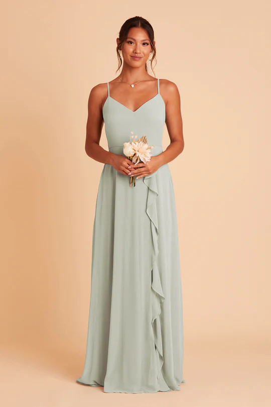 Theresa Chiffon Dress - Sage | Birdy Grey