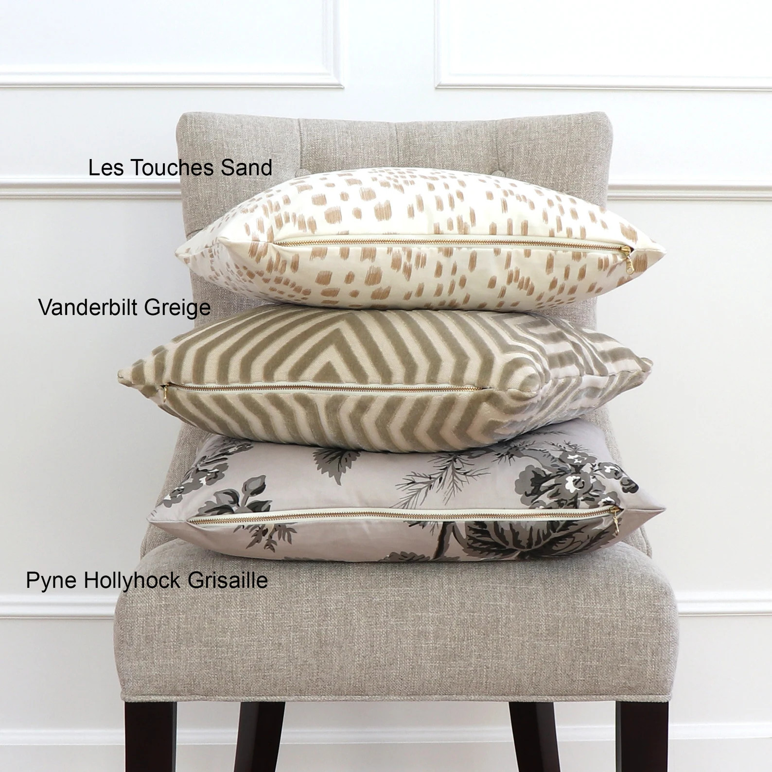 Brunschwig Fils Les Touches Sand Decorative Designer Pillow With Zipper, Square Eurosham or Body ... | Etsy (US)