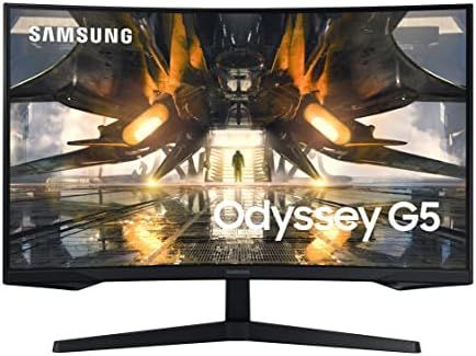 SAMSUNG 32" Odyssey G55A QHD 165Hz 1ms FreeSync Curved Gaming Monitor with HDR 10, Futuristic Des... | Amazon (US)