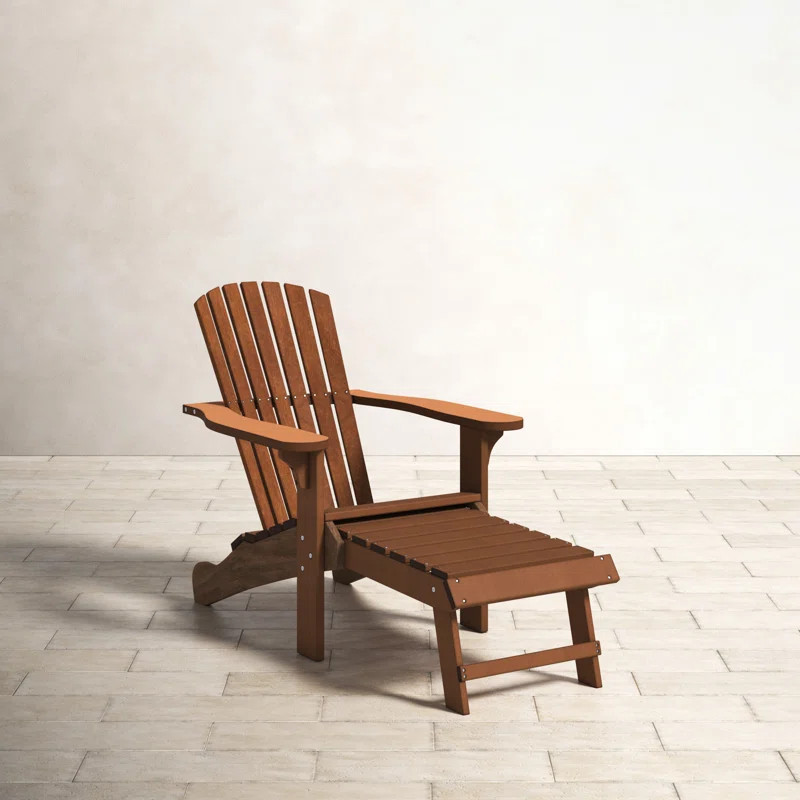 Aredale Solid Wood Adirondack Chair with Ottoman | Wayfair North America