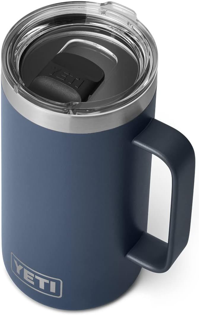 YETI Rambler 24 oz Mug, Vacuum Insulated, Stainless Steel with MagSlider Lid, Navy | Amazon (US)