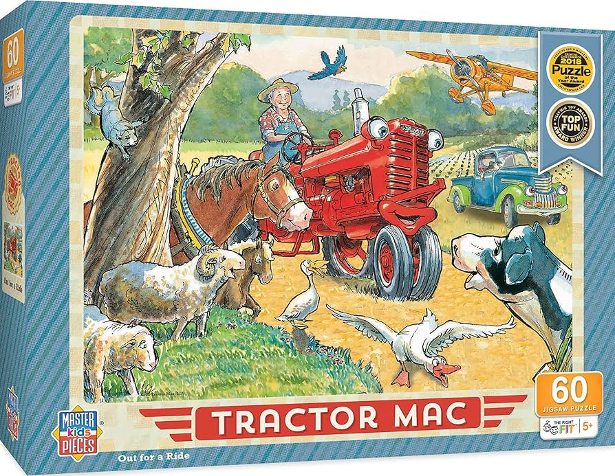 MasterPieces Licensed 60 Piece Vintage Jigsaw Puzzle for Kids - Tractor Mac Out for a Ride - 14"x... | Amazon (US)