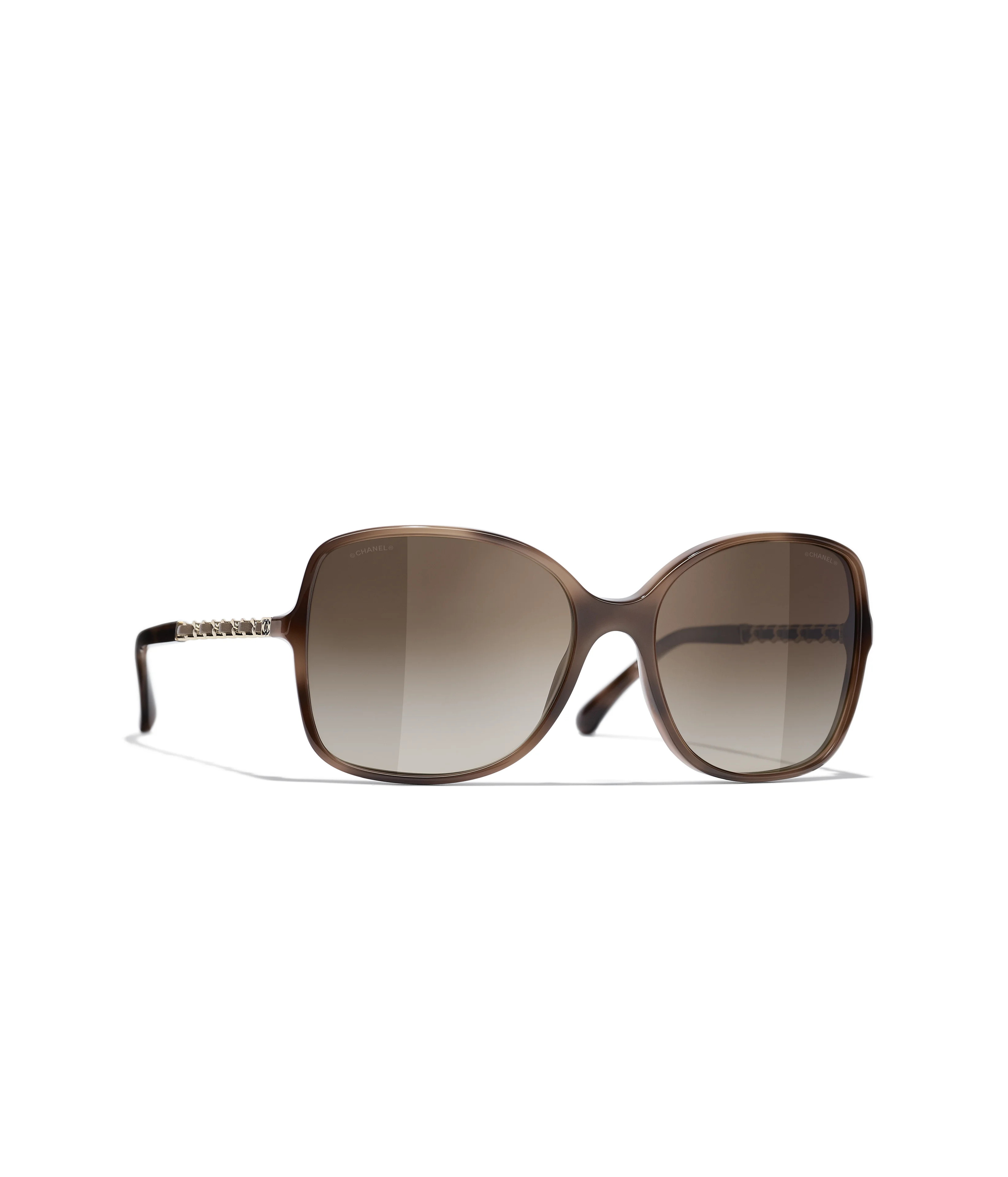 CHANEL Sunglasses: Square Sunglasses, acetate &amp; lambskin &mdash; Fashion | CHANEL | CHANEL | Chanel, Inc. (US)