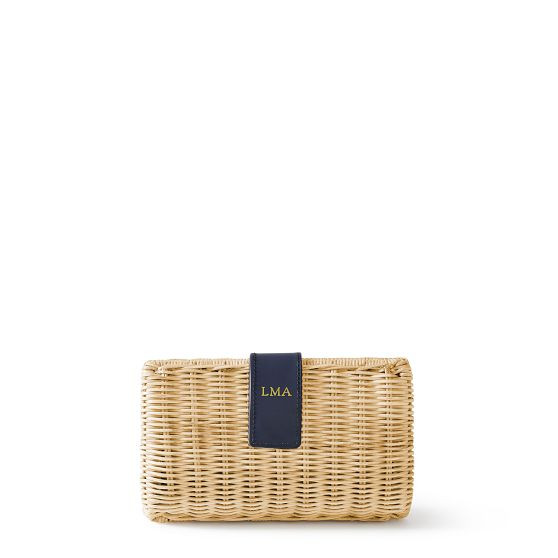 Wicker and Leather Clutch | Mark and Graham