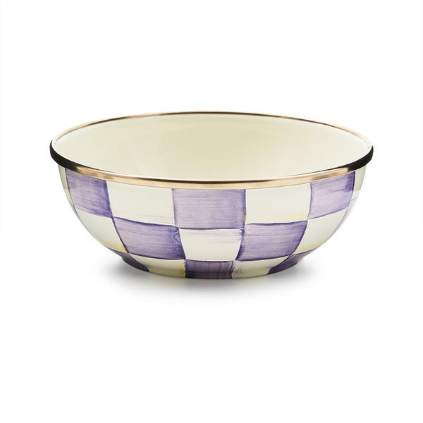 MacKenzie-Childs Violet Check Everyday Bowl | MacKenzie-Childs
