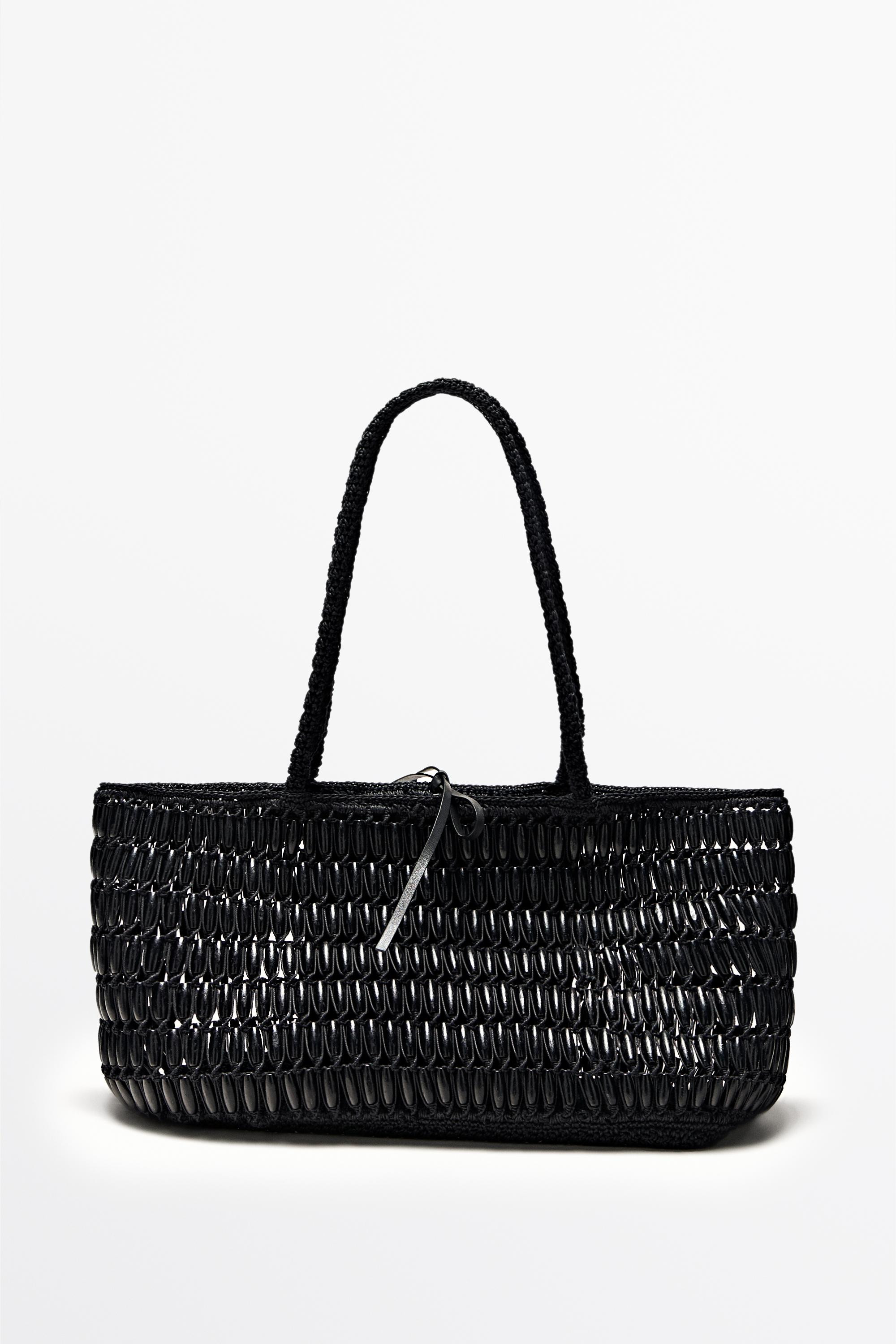 Tote bag with wooden details | Massimo Dutti UK