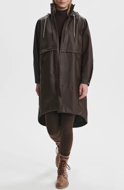 Varley Kirsten Waterproof Hooded Raincoat in Dark Truffle at Nordstrom, Size Medium | Nordstrom
